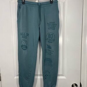 Cougar Teal Graphic Sweatpants Size Large CB-116
